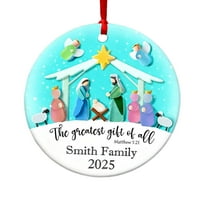 Mmeneyy Nativity Christmas Ornament, Nativity Scene Sea Glass Ornament, The Greatest Gift of All, Christian Ornament, Christmas 2025 Gift