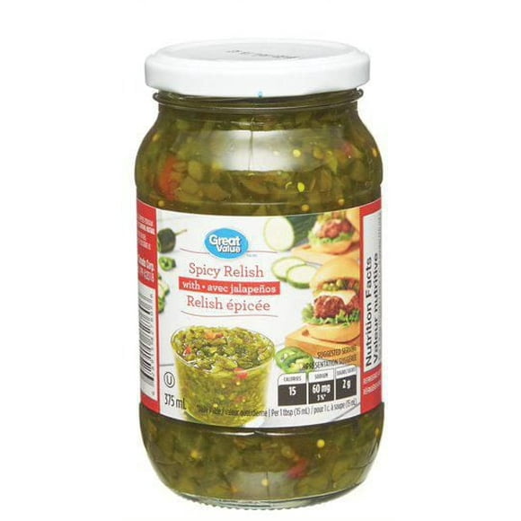 Great Value Spicy Relish with Jalapeños, 375 mL