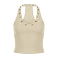 thumbnail image 4 of ClodeEU Women's V Neck Sleeveless Cropped Tank Top ,Casual Summer Crop Top Beige,Women's Plus L, 4 of 8