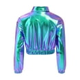 thumbnail image 4 of YUUMIN Veste Métallique Décontractée à Sequins pour Filles et Garçons, Veste à Col Rabattu avec Fermeture Éclair, Bleu 14, 4 of 6