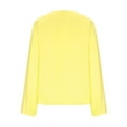 thumbnail image 5 of Blmnix Baggy Button Up Shirt Women Solid Color Yellow Womens Blouses Dressy Long Sleeve V-Neck Blouses, 5 of 6