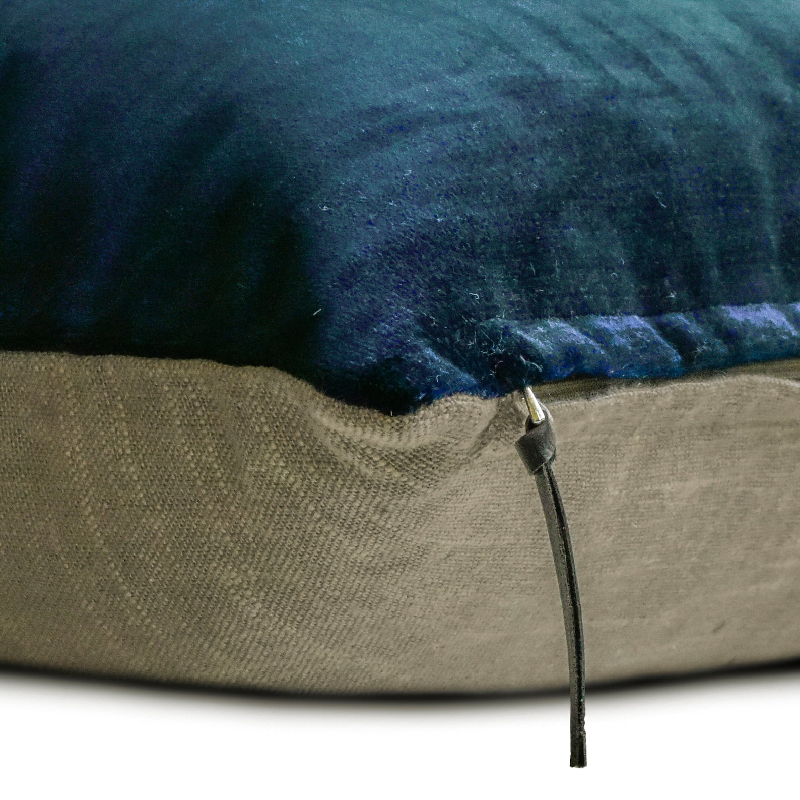 The HomeCentric Decorative Blue Pack of 2, 18"x18" (45x45 cm) Throw Pillows, Velvet Double Side, Faux Leather Puller Throw Pillows For Couch, Solid Color Modern Style Easter - Velvet Blue Jules