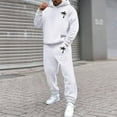 thumbnail image 1 of Men's Suits Product Title for Men Casual Solid Two Piece Hooded Sports Set with Raglan Sleeve Drawstring Pant Set, 1 of 5