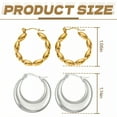 thumbnail image 2 of DESIGNICE 2 Pairs Statement Earrings for Women,Stainless Steel Plated C-Shaped Hoop Chunky Gold Earrings,Womens Earrings for Women Fashion Jewelry Gift,Style1, 2 of 7