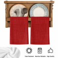 thumbnail image 6 of Red Kitchen Towels Set of 4, Farmhouse Burlap Solid Red Color Modern Linen Texture Soft Microfiber Dish Towels, Absorbent Washable Dishcloths for Kitchen Cleaning, Drying Dishes, 18x28 Inches, 6 of 9
