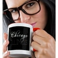 thumbnail image 2 of 3drose, Cities of the World - Chicago, Illinois on Black Background, 15oz Two-tone Red Mug, 2 of 6