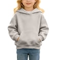 thumbnail image 2 of Besolor Fall Sweatshirts for Toddler Girls Boys Long Sleeve Hoodies Casual Loose Warm Outdoor Workout Pullover Tops with Pocket(12-24 Months,Khaki), 2 of 7