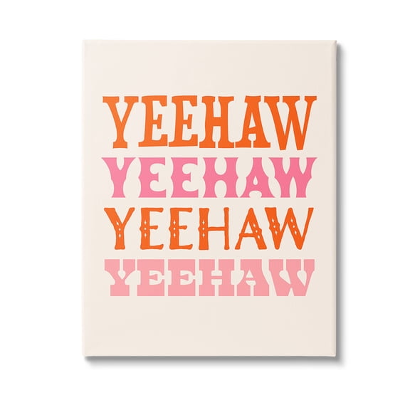 Stupell Industries Yeehaw Country Typography Typography Painting Gallery Wrapped Canvas Art Print Wall Art, 16 x 20