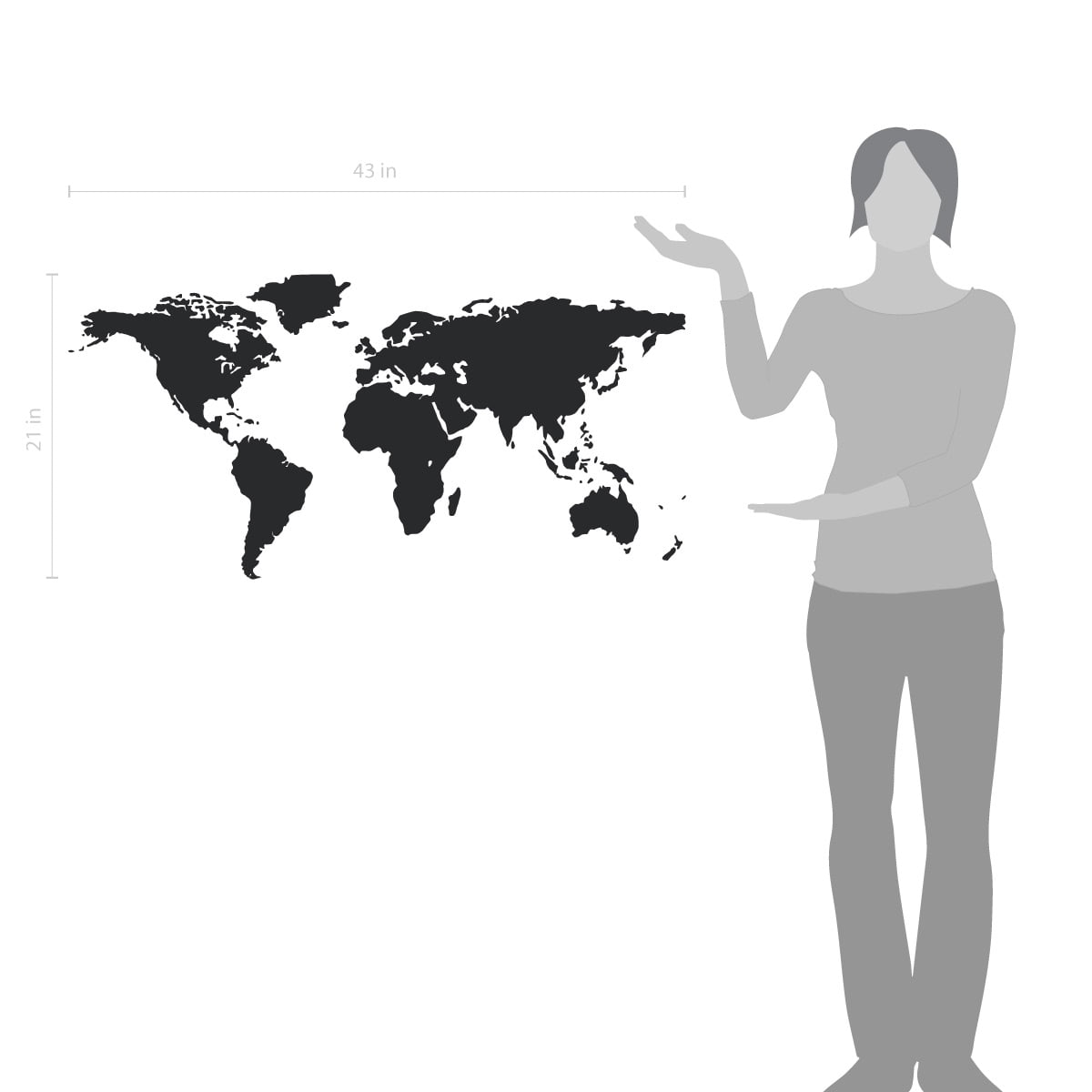 World Map Wall Art Earth Atlas Decal Sticker