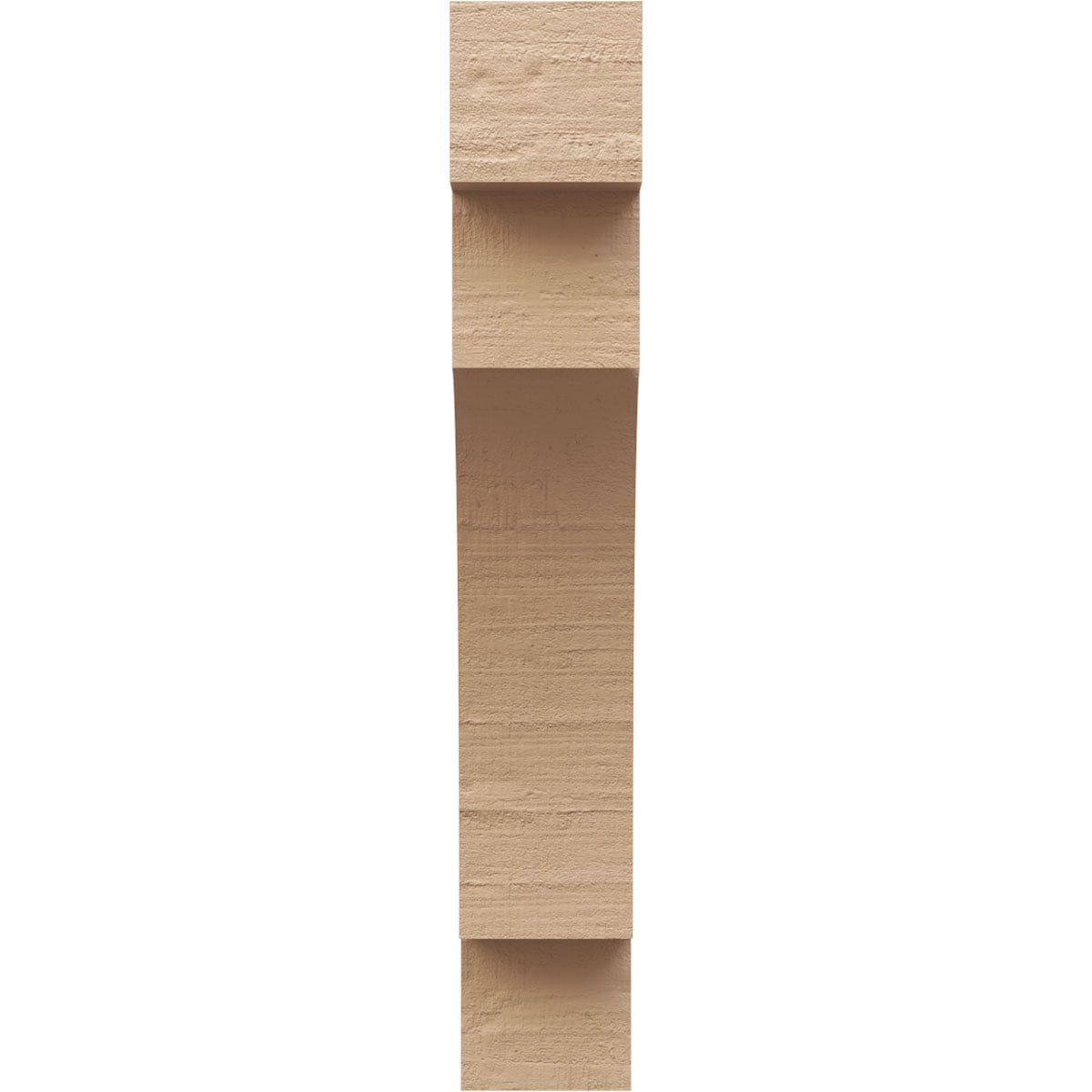 5"W x 10"D x 30"H Thin Mediterranean Rough Cedar Woodgrain TimberThane Corbel, Primed Tan