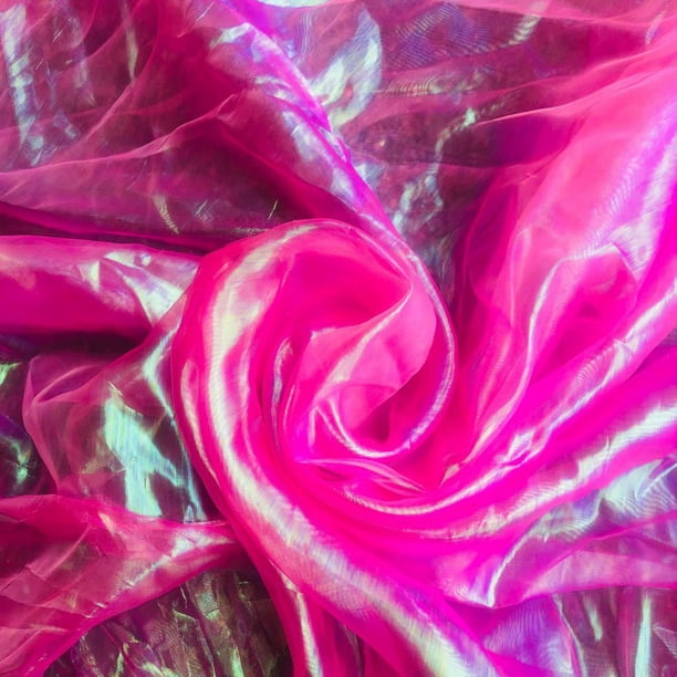 Zhuge Tela de encaje de organza con degradado láser de arcoíris mágico de 3 yardas para cortinas, fondo de fotografía, fiestas, bricolaje, decoración del hogar (rosa oscuro mágico)