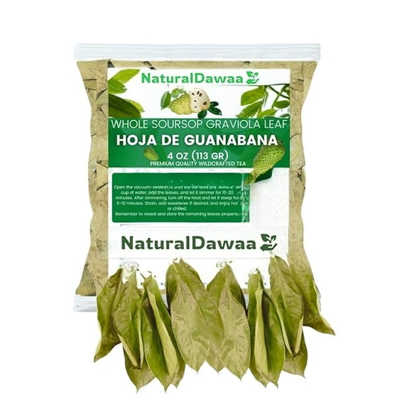 Whole Dried Graviola Soursop Leaves (4 oz - 330+ Leaves Per Bag) Hoja De Guanabana, 100% All Natural Delicious Fresh Tea | From Mexico | Premium