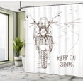 thumbnail image 5 of Ambesonne Inspirational Shower Curtain, Keep on Riding, 69"Wx84"L, Brown White, 5 of 5