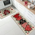 thumbnail image 2 of Valentine''s Day Ladybug Kitchen Rugs Set of 2, Red Black Love Heart Eucalyptus Leaves Plaid Stripes Kitchen Mats Decor, Anniversary Wedding Floor Door Mat Home Decorations -17x30 and 17x47 Inch, 2 of 6
