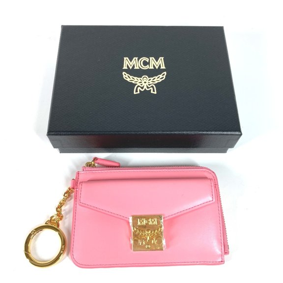 Pre-Owned MCM Key Ring Coin Purse Wallet Fragment Case Wallet/Coin Leather Women's Pink...