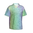 thumbnail image 2 of Daiia Beautiful Glitter Hawaiian Shirt for Men Gentle Cotton Regular Short Sleeve Casual-3X-Large, 2 of 9