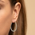 thumbnail image 3 of Alexcraft Gold Hoop Earrings | Oval Silver Plated Hoop Earrings for Women | Hypoallergenic Big Teardrop Hoop Earrings Large Chunky Huggie Hoops for Womens, 3 of 7