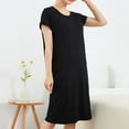thumbnail image 5 of Levmjia Womens Sleep Dress Cotton Summer Short Sleeve Nightgown Loose Comfortable Sleepwear Home Dress Soft Breathable Casual Lounge Dress, 5 of 7