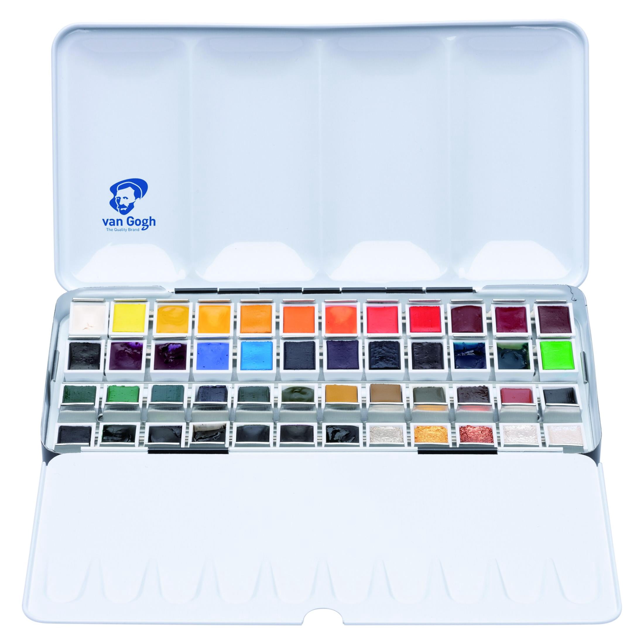 Van Gogh Watercolor Paint Set, Metal Tin, 48-Half Pan
