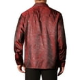 thumbnail image 3 of INSPIRE CHIC Shiny Satin Shirts for Men's Button Down Wedding Party Luxury Printed Shirt, 3 of 5
