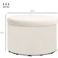 thumbnail image 2 of GETHFSA 24 Inch Storage Ottoman, Upholstered Pouf Ottoman with Hidden Storage, Round Corduroy Foot Rest Stool for Living Room Bedroom, Beige, 2 of 11