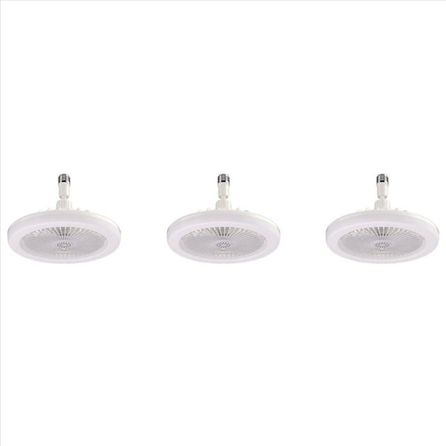 3X Ventiladores de Techo con Control Remoto y LáMpara de Luz, Ventilador con Base Convertidor E27, Ventiladores de Techo Silenciosos Inteligentes para Dormitorio y Sala de Estar
