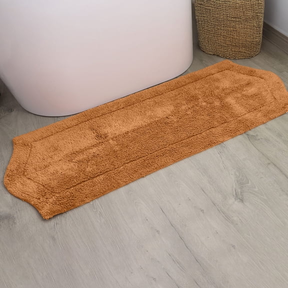 HOME WEAVERS Waterford Collection Bathroom Rug 100% Cotton Tufted Bath Rug, Extra Soft and Absorbent Bath Rugs, Non-Slip Bath Mats, Machine Washable bath rugs for Bathroom, 22"x60" Runner, Terracotta
