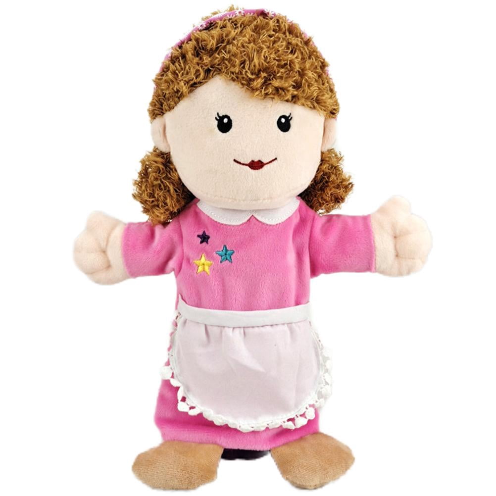 WBTY Lot De 6 Marionnettes à Main Familiales – Grand-père, Mère, Père, Fils, Fille – Peluche Douce 30 Cm, Lavable, Jeu Rôle Éducatif