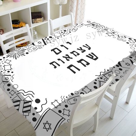 

Happy Passover Waterproof Tablecloth Party ration Jewish Hebrew Rectangle Tablecloth for Kitchen Dining Room ration
