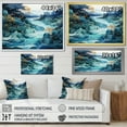 thumbnail image 4 of Designart "Liquid Ink Landscape Of Japanese Mountains I" Landscape Mountains Floater Framed Canvas Prints, 4 of 5