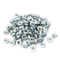Unique Bargains 10#-32 Female Thread Zinc Plated Kep Hex Nut 100Pcs