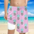 thumbnail image 2 of Tisuna Swim Short For Boys Child Coconut Print Elastic Waist Straight Leg Trunks Loose Comfortable Little Boys Swimming Pool Beach Summer Swimwear Pink Size 8 Years, 2 of 5