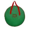 thumbnail image 7 of 25" Green Durable Wreath Storage Bag - Heavy Duty Zippered Holiday Safekeeping, 7 of 7