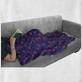 thumbnail image 5 of Tropical Soft Flannel Fleece Blanket, Hibiscus Blossom on Jungle Palm Leaves Caribbean Flower Botany Pastel, Cozy Plush for Indoor and Outdoor Use, 50" x 60", Persian Blue Dark Coral, by Ambesonne, 5 of 5