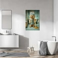 thumbnail image 2 of AVOI Golden Retriever Dog Wearing Blue Apron Bathroom Animal Portrait Canvas Painting Bathroom Wall Art Humor Animal Poster Picture Canvas Print Bathroom Decor Perfect for Dog Lovers Unframe: 12x12in, 2 of 5