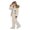 .White, variant on Agkizg Big Girls Clothing Set Snowsuit 2 Piece Thick Puffer Jacket Bib Overalls Winter Gear Set