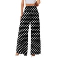 thumbnail image 4 of Textilo Polka Dots Pants for Women Wide Leg Elastic High Waisted Pant with Pockets Trouser Casual Comfy Lounge Y2k Loose Fit 2026 Slacks,Black 3XL, 4 of 5