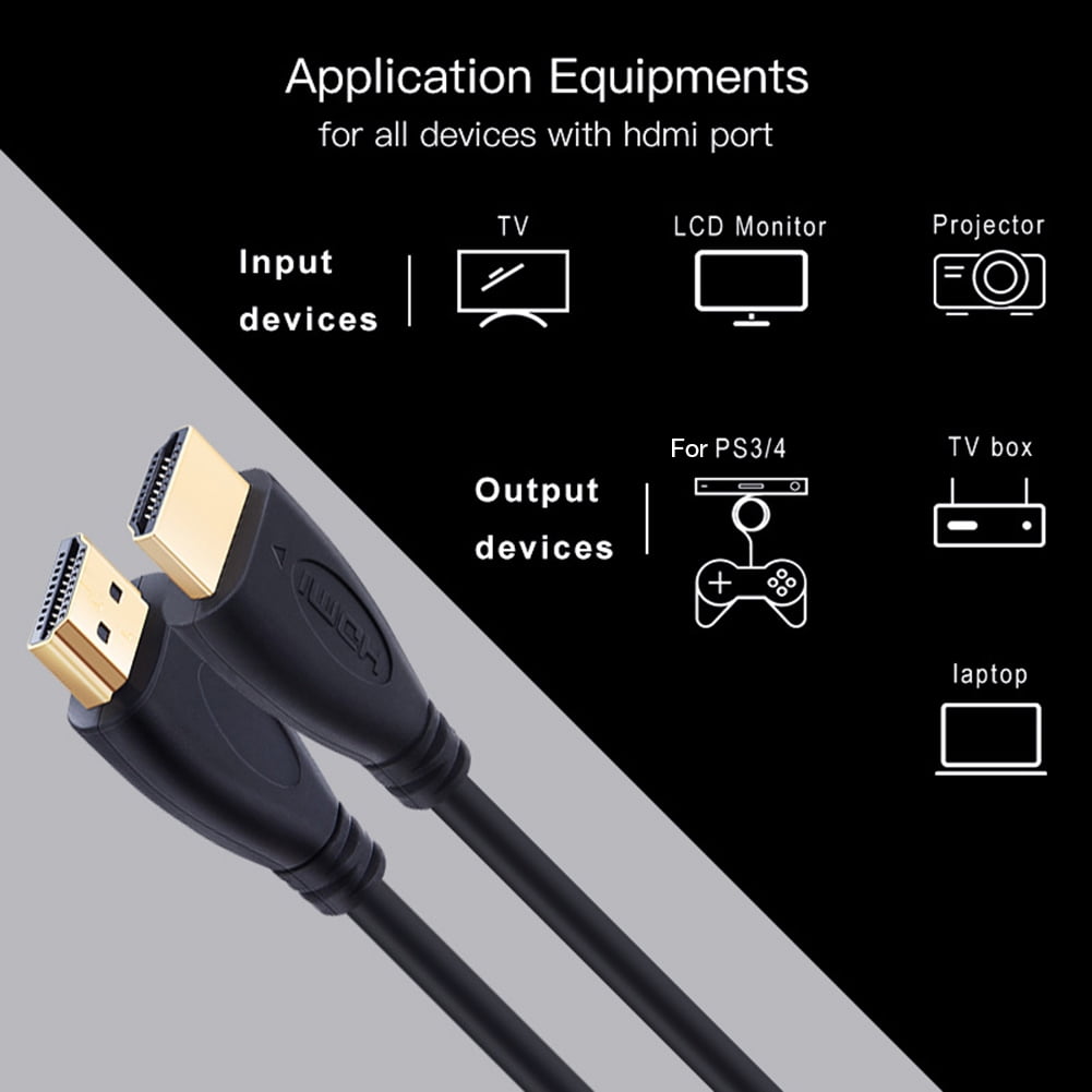 PREMIUM HDMI Flat Cable V1.4 HIGH SPEED 1080P GOLD FULL HD 3D TV LEAD