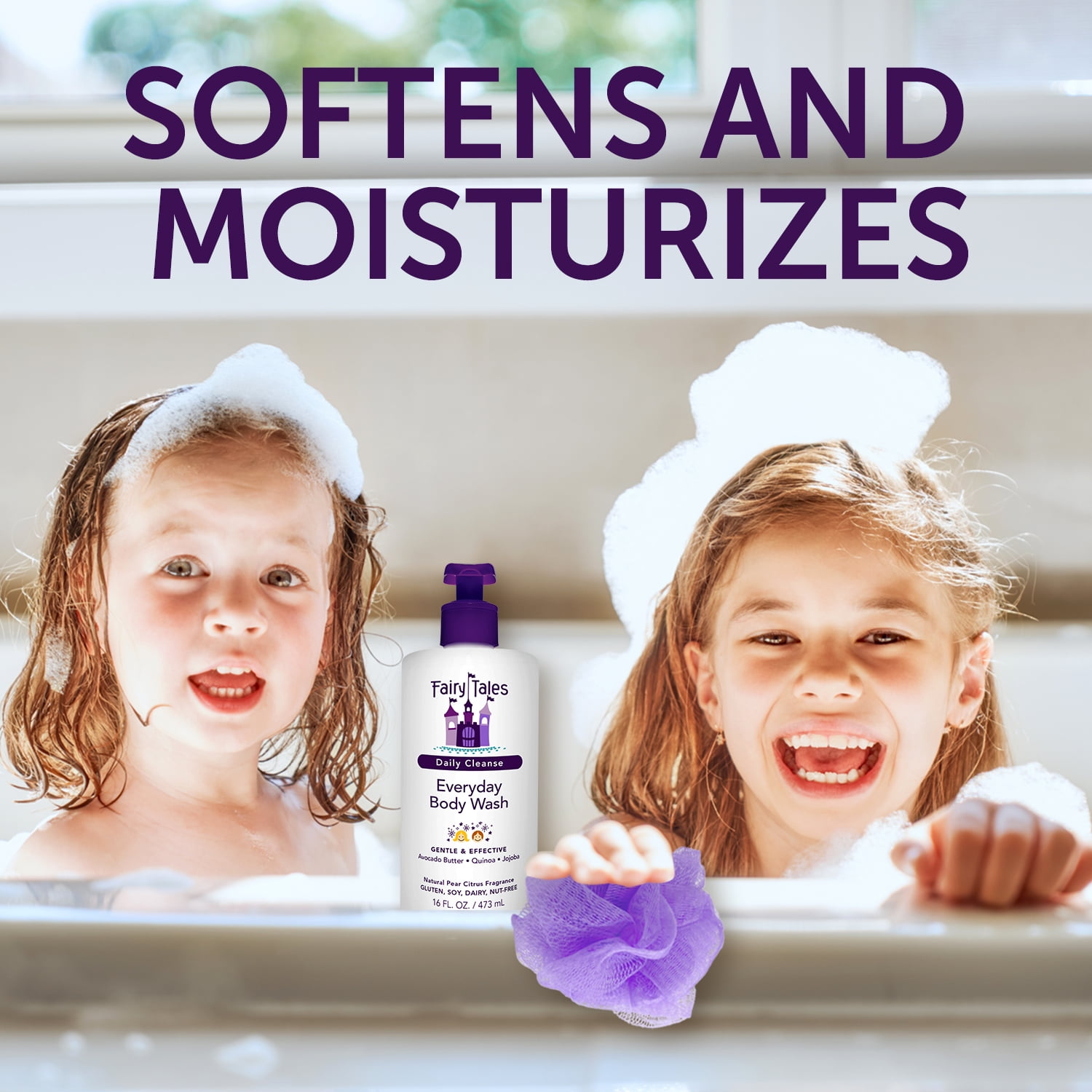Fairy Tales Daily Cleanse Kids Body Wash Kids Soap with Gentle, Clean Natural Ingredients Sulfate Free, Silicone Free, Body Wash for Boys and Girls 16 fl oz
