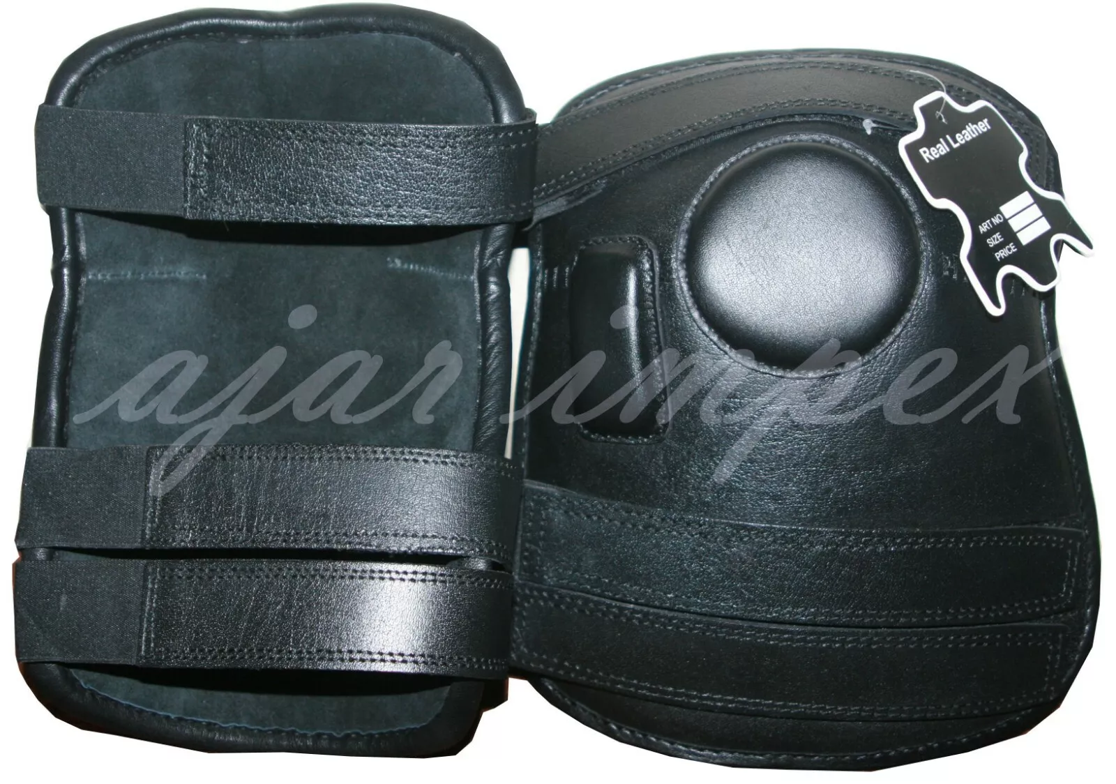 3 Strap Polo & Riding Knee Guards, Durable Leather with Padded Design for Comfort and Protection, Adjustable Fit for Riders