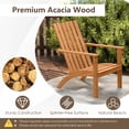 thumbnail image 6 of Gymax 2PCS Adirondack Chair Acacia Wood Fire Pit Chair w/ Backrest and Armrests Campfire Chair Outdoor Lawn Chair for Patio, 6 of 9