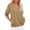 Khaki, variant on Womens Sweatshirt Sawvnm Women's Fashionable Casual Long-sleeved Pocket V-neck Capless Sweater Top Army Green XL