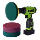 thumbnail image 3 of Kit de limpieza con estropajo y cepillo eléctrico para azulejos de 5 pulgadas, limpieza doméstica de alta resistencia, verde rojo, verde rojo, 3 of 5