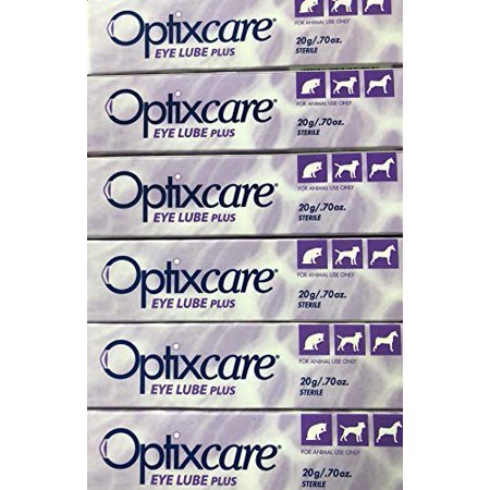 OptixCare Eye Lube Plus 6 Pack of Tubes of 20g for Dog Cat Horses