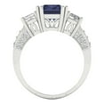thumbnail image 4 of 4.27 ct Emerald Cut Simulated Blue Sapphire 3 Stone 18K White Gold Womens Engagement Ring, 4 of 5