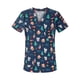 thumbnail image 4 of Ropa elástica para enfermeras, clínica dental, cuello en V, ropa quirúrgica, ropa de trabajo para hospitales, mascotas, Navidad, camiseta de manga corta para mujer, 4 of 4