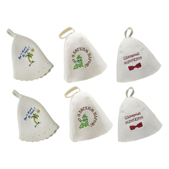 6x Gorro de Lana para Sauna Casa Protección para La Cabeza Unisex
