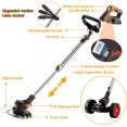 thumbnail image 3 of Wheeled model Electric Cordless Grass String Trimmer Lawn Edger Weed Wacker Cutter + 2 Battery, 3 of 9
