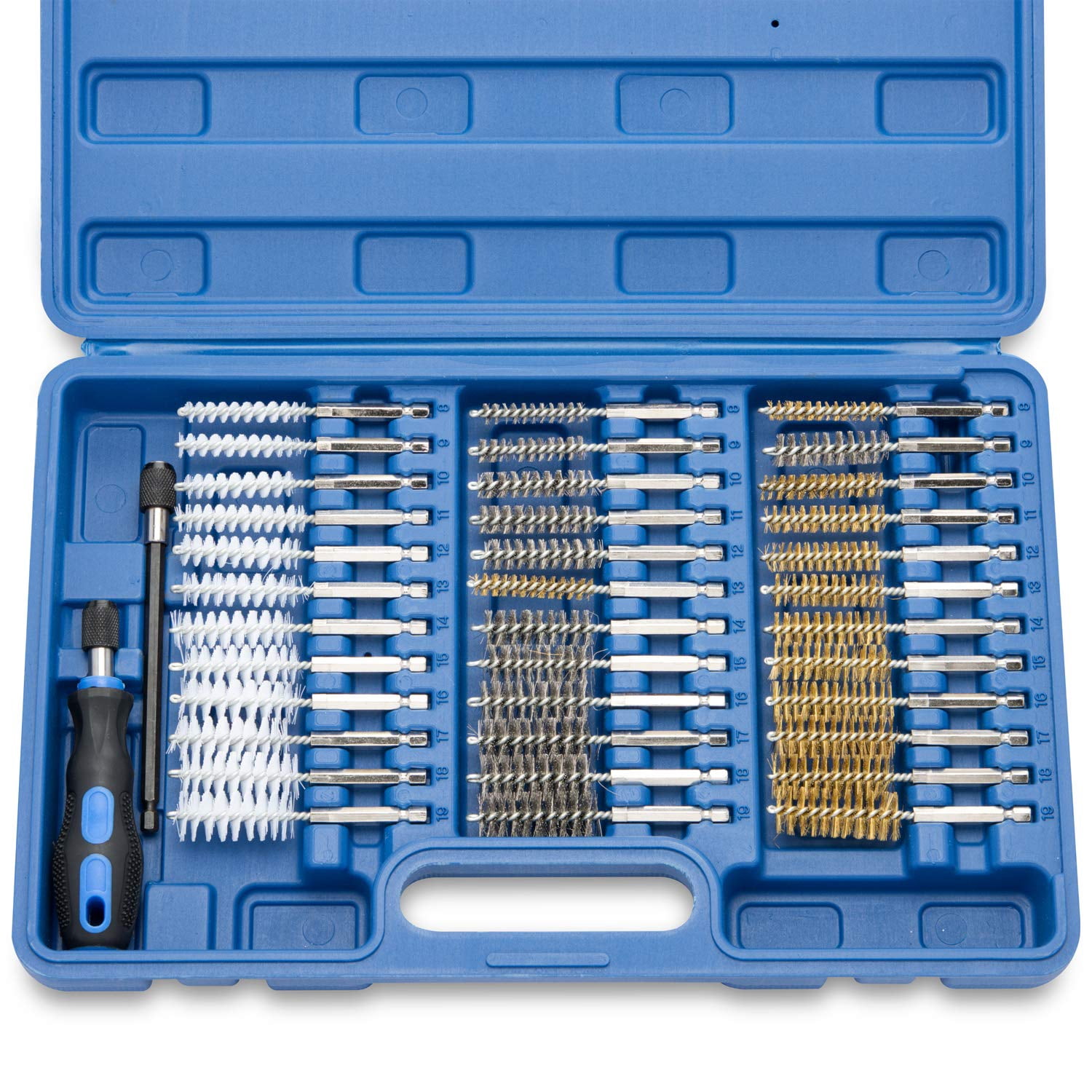 00325A Industrial Wire Hex Shank Brush Set, 38 Piece 1/4" Hex, 1/4 hex