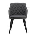 thumbnail image 2 of Erin 24 Inch Curved Dining Chair, Gray Fabric, Diamond Pattern Tufting, 2 of 5